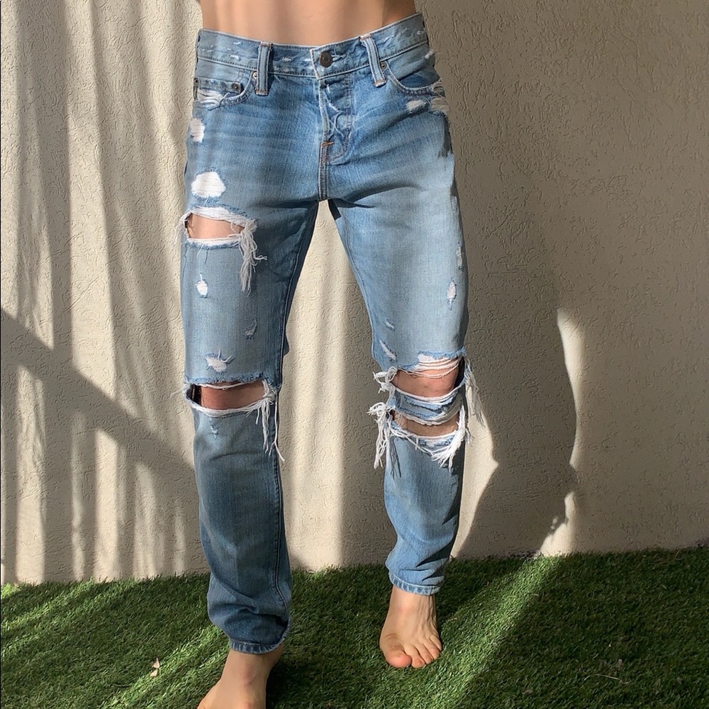 A&F Distressed skinny jeans
